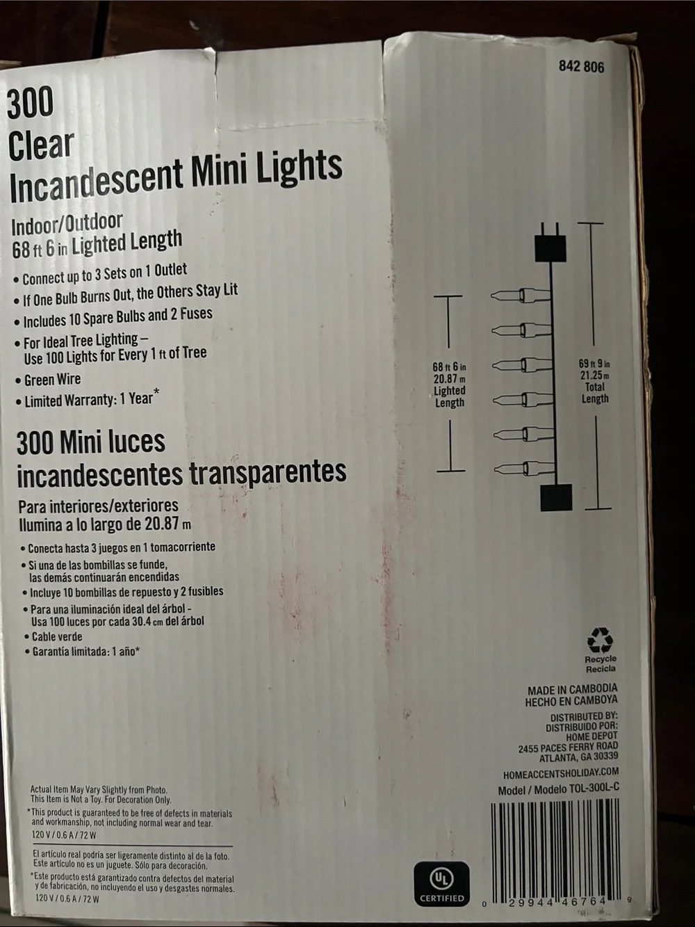 Home Accents Holiday Clear Incandescent 300 Mini String Lights